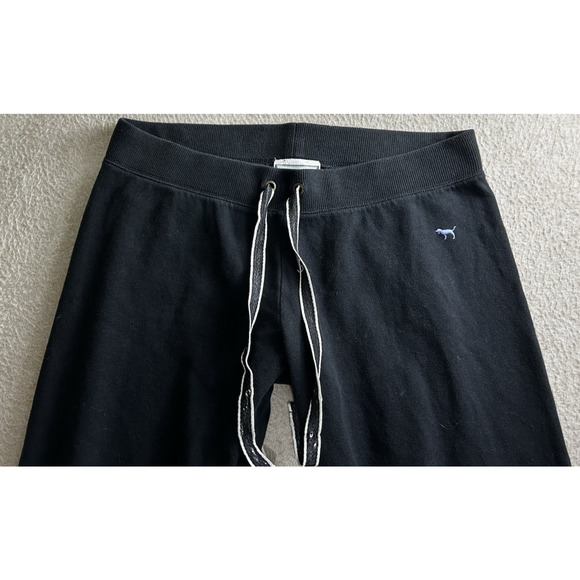 Vintage Y2K Victoria's Secret Pink Crop Sweatpants Sz L Black PINK Spell-Out - Picture 5 of 7